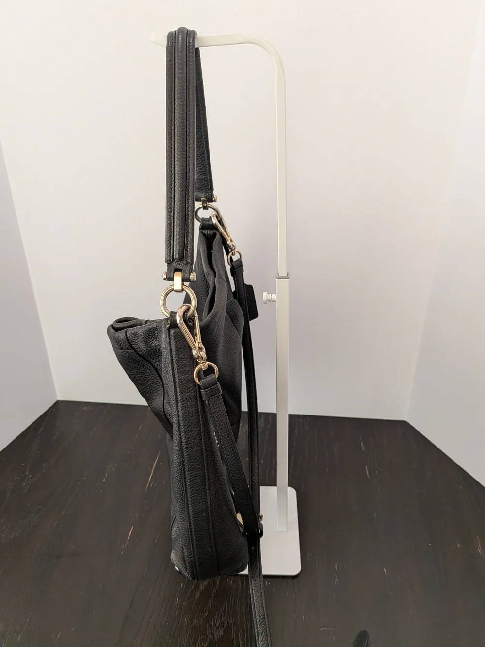 Coach Scout Black Leather Hobo Bag with Gold Hardware